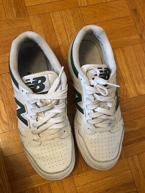 NEW BALANCE White & Green 480 Sneakers